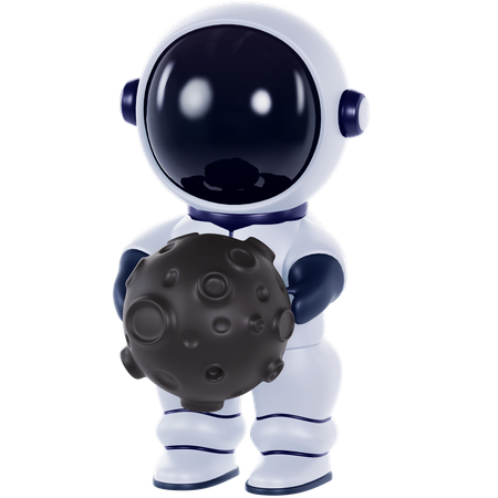 Astronaut holding planet  3D Illustration