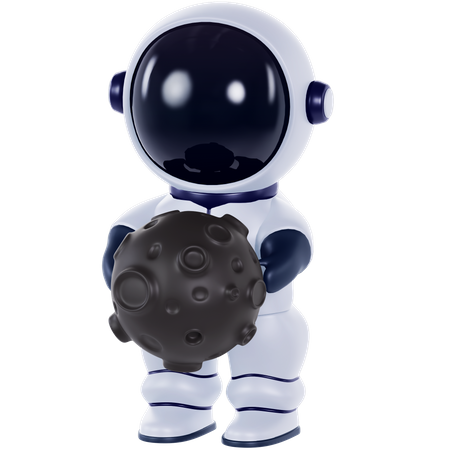 Astronaut holding planet 3D Illustration