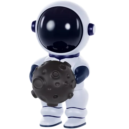 Astronaut holding planet  3D Illustration