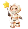 Astronaut Holding Star Balloon