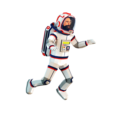 Astronaut im Raumanzug schwebt im Weltraum  3D Illustration