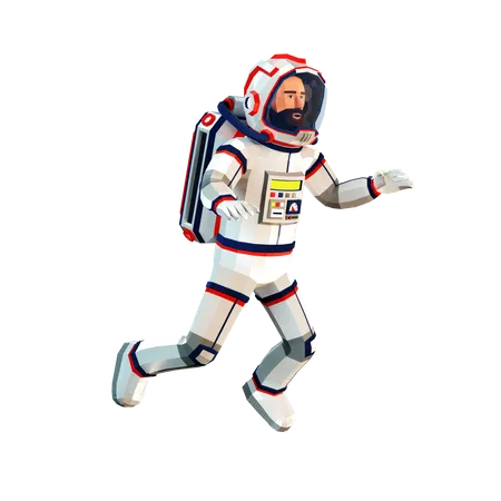 Astronaut in a spacesuit floating in space  3D Illustration