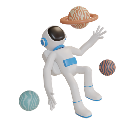 Astronaut in space  3D Illustration