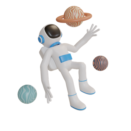 Astronaut in space 3D Illustration
