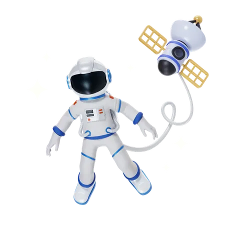 Astronaut in Space  3D Illustration