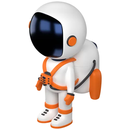 3 D Illustration Of An Astronaut From Isometric Angle 3D Illustration