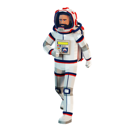 Astronaut in spacesuit walking  3D Illustration