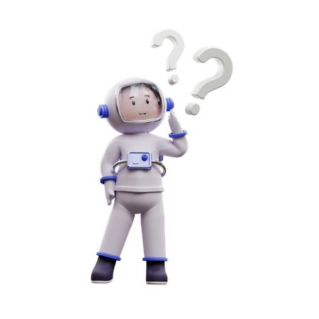 Astronaut Is Asking 3D Illustration