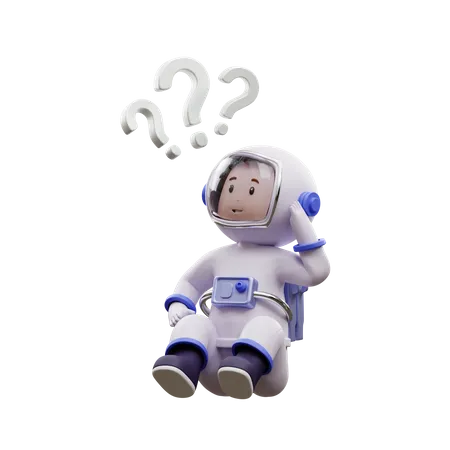 Astronaut Is Asking 3D Illustration