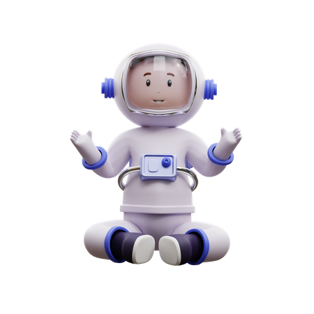 Astronaut Is Feeling Happy  3D Illustration