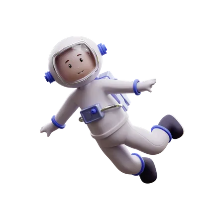 Astronaut Is Feeling Happy  3D Illustration