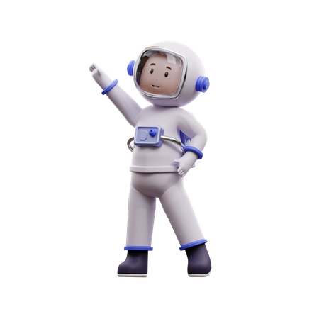 Astronaut Is Feeling Happy 3D Illustration