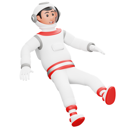 Astronaut Is Flying  3D Illustration