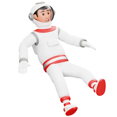 Astronaut Is Flying  3D Illustration