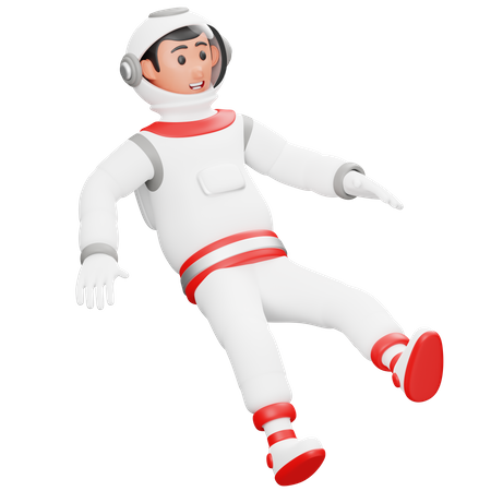 Astronaut Is Flying 3D Illustration