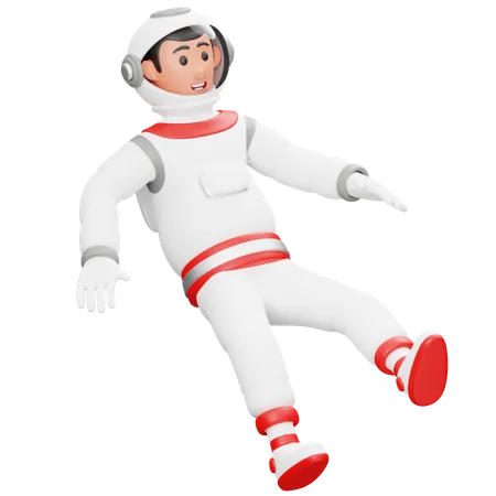 Astronaut Is Flying 3D Illustration