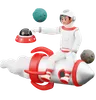 Astronaut Is Sitting On A Rocket
