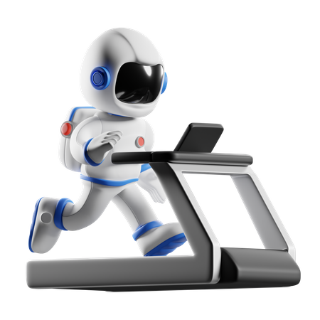 Astronaut läuft auf Laufband  3D Icon