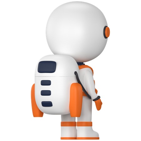 Astronaut looking back  3D Illustration