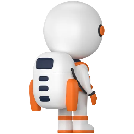 Astronaut looking back  3D Illustration