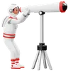 Astronaut Looking Through a Telescope