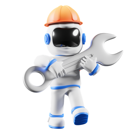 Astronaut mechanic  3D Illustration