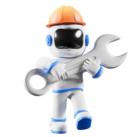 Astronaut mechanic  3D Illustration