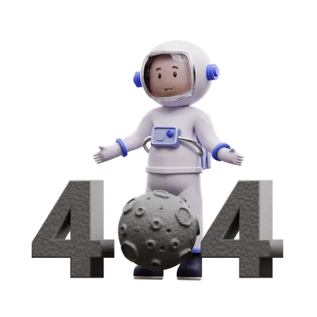 Astronaut mit 404-Fehler  3D Illustration