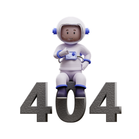 Astronaut mit 404-Fehler  3D Illustration