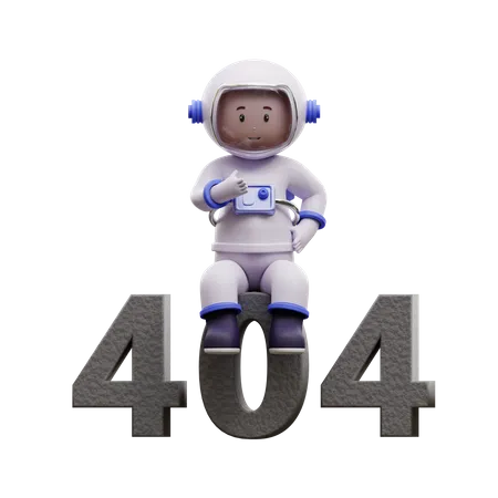 Astronaut mit 404-Fehler  3D Illustration