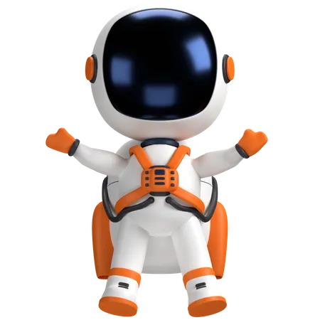 Astronaut mit offenen Armen  3D Illustration