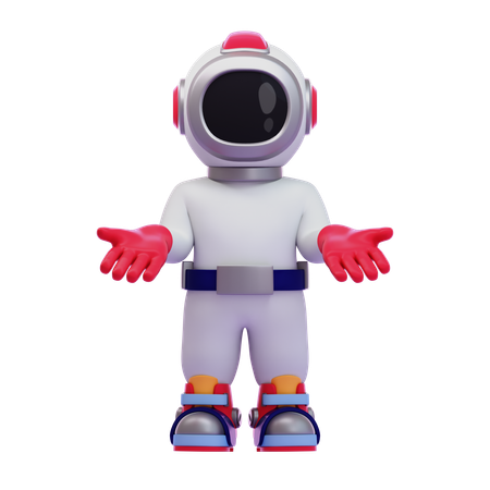 Astronaut öffnet die Hände  3D Icon