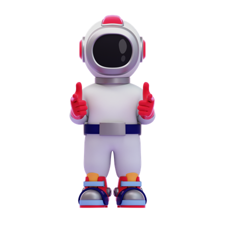 Astronaut Pointing Hands Forward  3D Icon