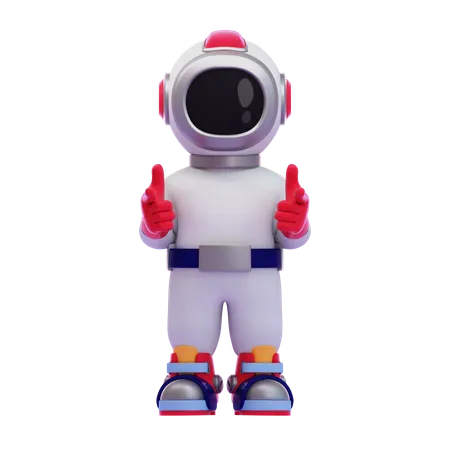 Astronaut Pointing Hands Forward  3D Icon