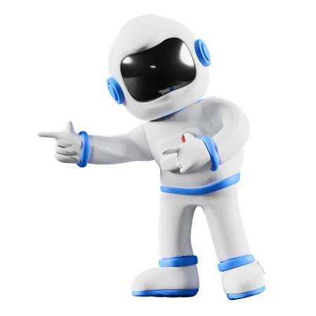 Astronaut pointing left side  3D Illustration