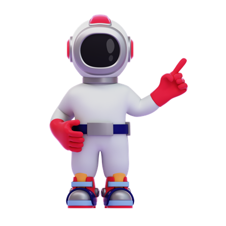 Astronaut Pointing With One Index Finger  3D Icon