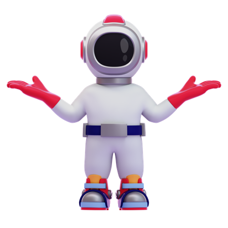 Astronaut Posing With Two Open Hands  3D Icon