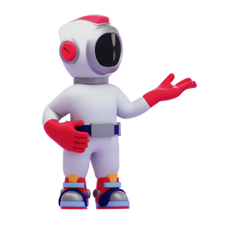 Astronaut Presenting Something  3D Icon