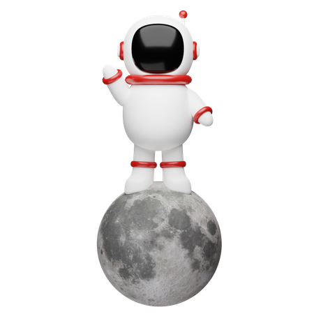 Astronaut Raumfahrer auf dem Mond  3D Illustration