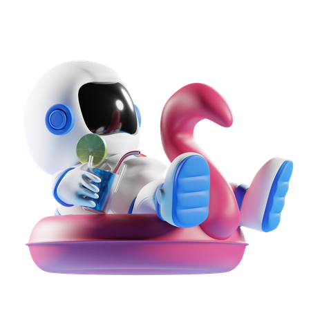 Astronaut relaxing  3D Illustration