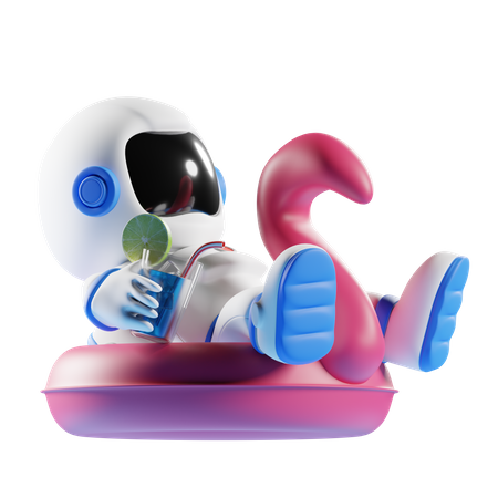 Astronaut relaxing 3D Illustration