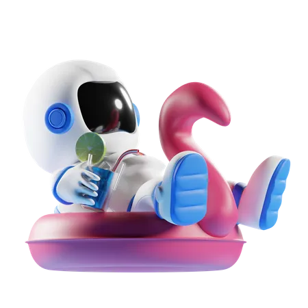 Astronaut relaxing  3D Illustration