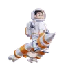 Astronaut riding a rocket