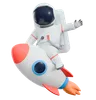 Astronaut Riding Rocket