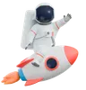 Astronaut Riding Rocket