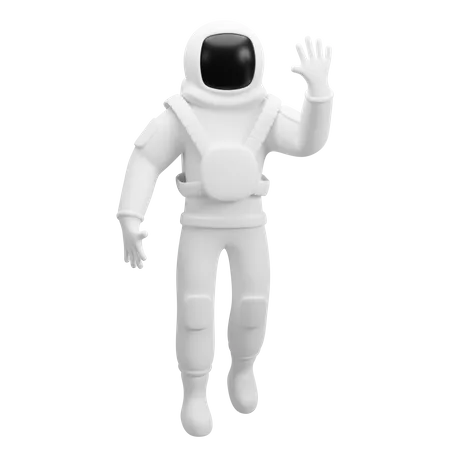 Astronaut sagt Hallo  3D Illustration