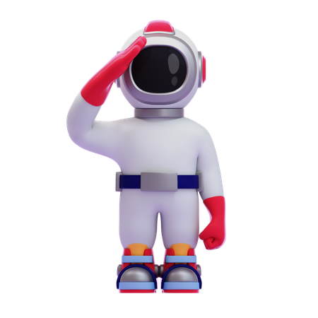 Astronaut Saluting Pose  3D Icon