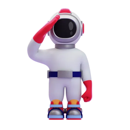 Astronaut Saluting Pose  3D Icon