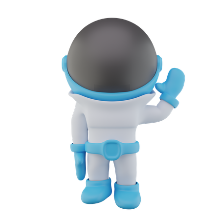 Astronaut Say Hello  3D Icon