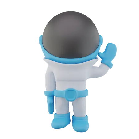 Astronaut Say Hello  3D Icon